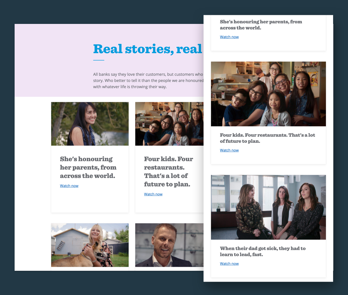 Image of This Is Why stories hub, in both desktop and mobile viewports